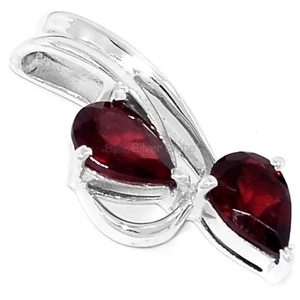 Fine Sterling Silver Pendants Wholesaler In Garnet Gemstone Jewelry 925SP221-6