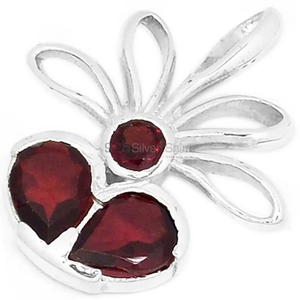 Fine Sterling Silver Pendants In Garnet Gemstone Jewelry 925SP268-4_1