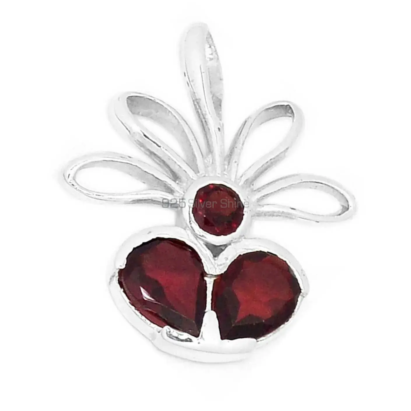 Fine Sterling Silver Pendants In Garnet Gemstone Jewelry 925SP268-4_2