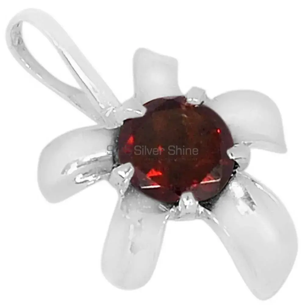 Fine Sterling Silver Pendants Wholesaler In Garnet Gemstone Jewelry 925SSP312-4