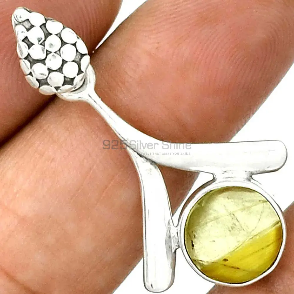 Fine Sterling Silver Pendants In Golden Rutile Gemstone Jewelry 925SP45-5_0