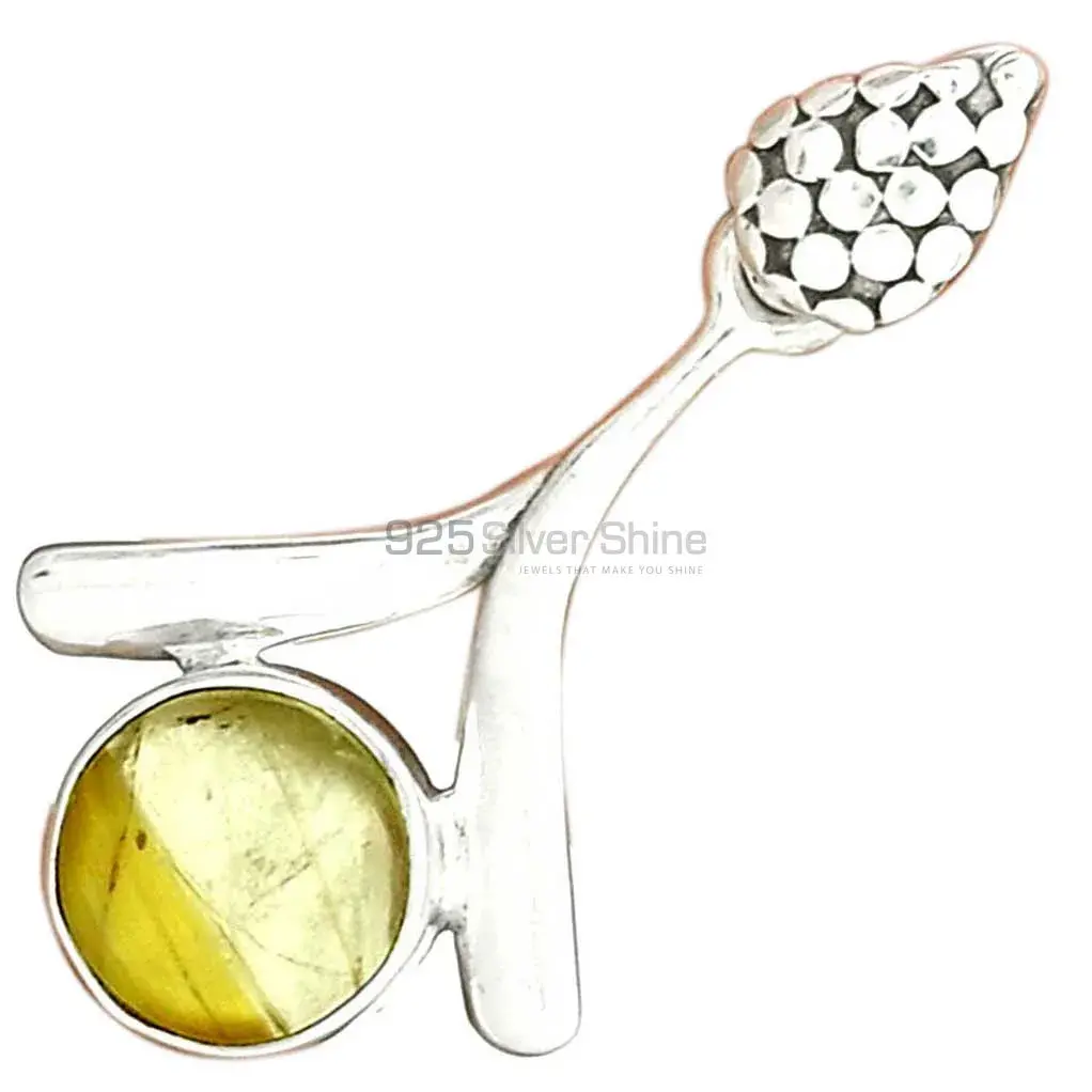 Fine Sterling Silver Pendants In Golden Rutile Gemstone Jewelry 925SP45-5_2
