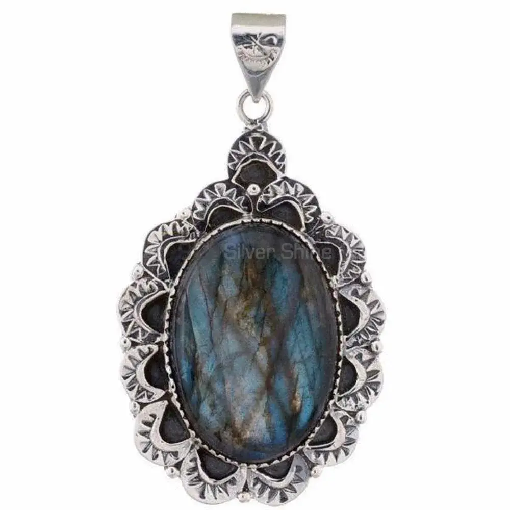 Fine Sterling Silver Pendants In Labradorite Gemstone Jewelry 925SP204_0