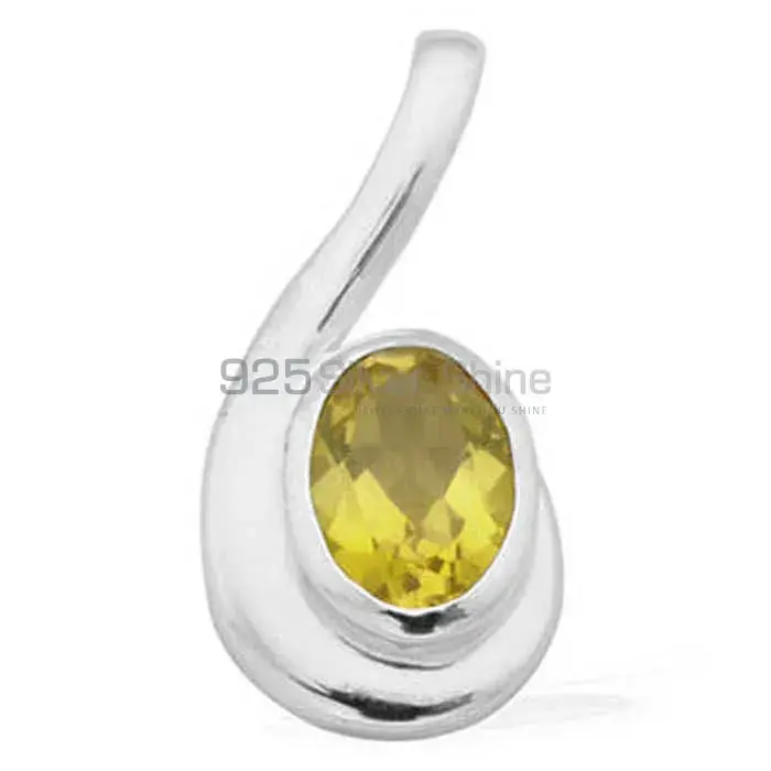 Fine Sterling Silver Pendants In Lemon Quartz Gemstone Jewelry 925SP1618_0