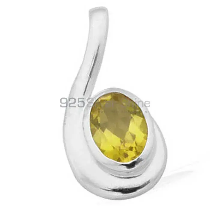 Fine Sterling Silver Pendants In Lemon Quartz Gemstone Jewelry 925SP1618_1