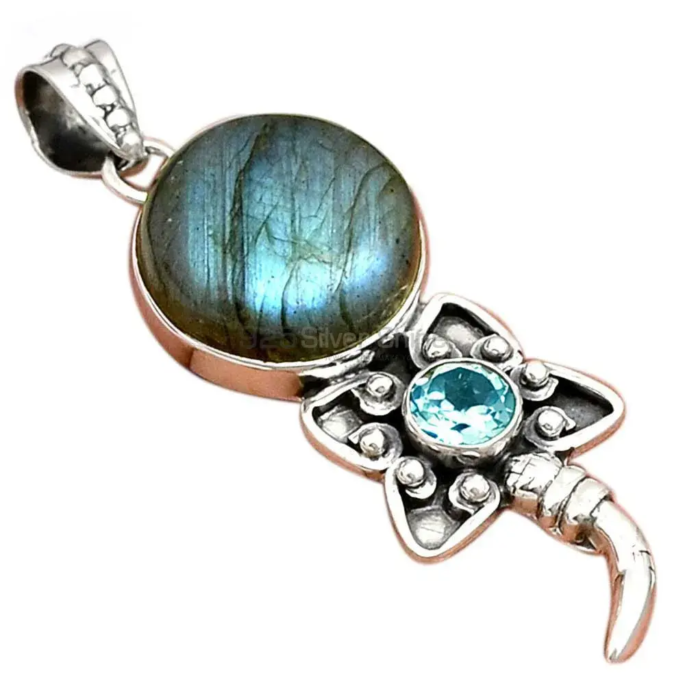 Fine Sterling Silver Pendants In Multi Gemstone Jewelry 925SP084-3_0