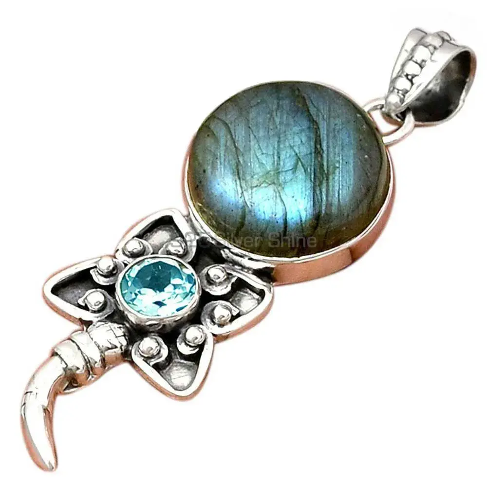 Fine Sterling Silver Pendants In Multi Gemstone Jewelry 925SP084-3_1