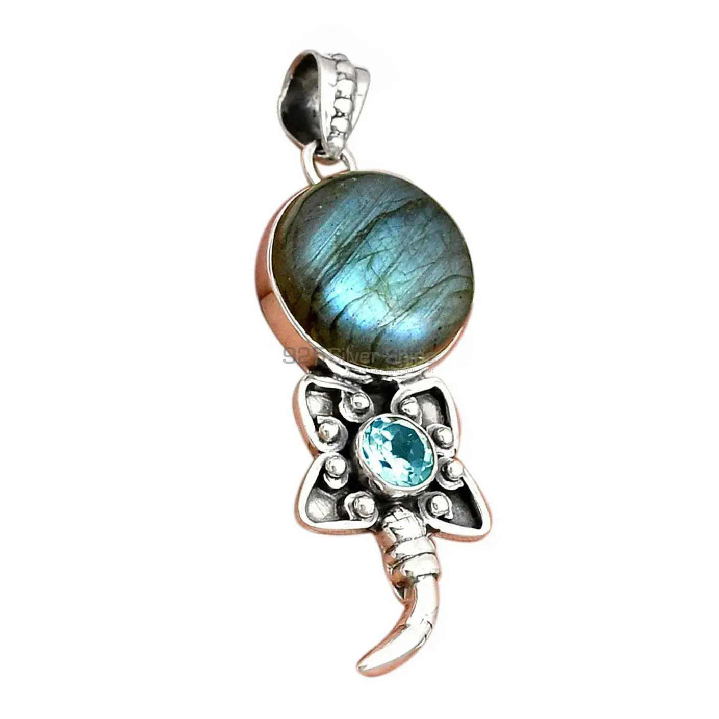 Fine Sterling Silver Pendants In Multi Gemstone Jewelry 925SP084-3_3