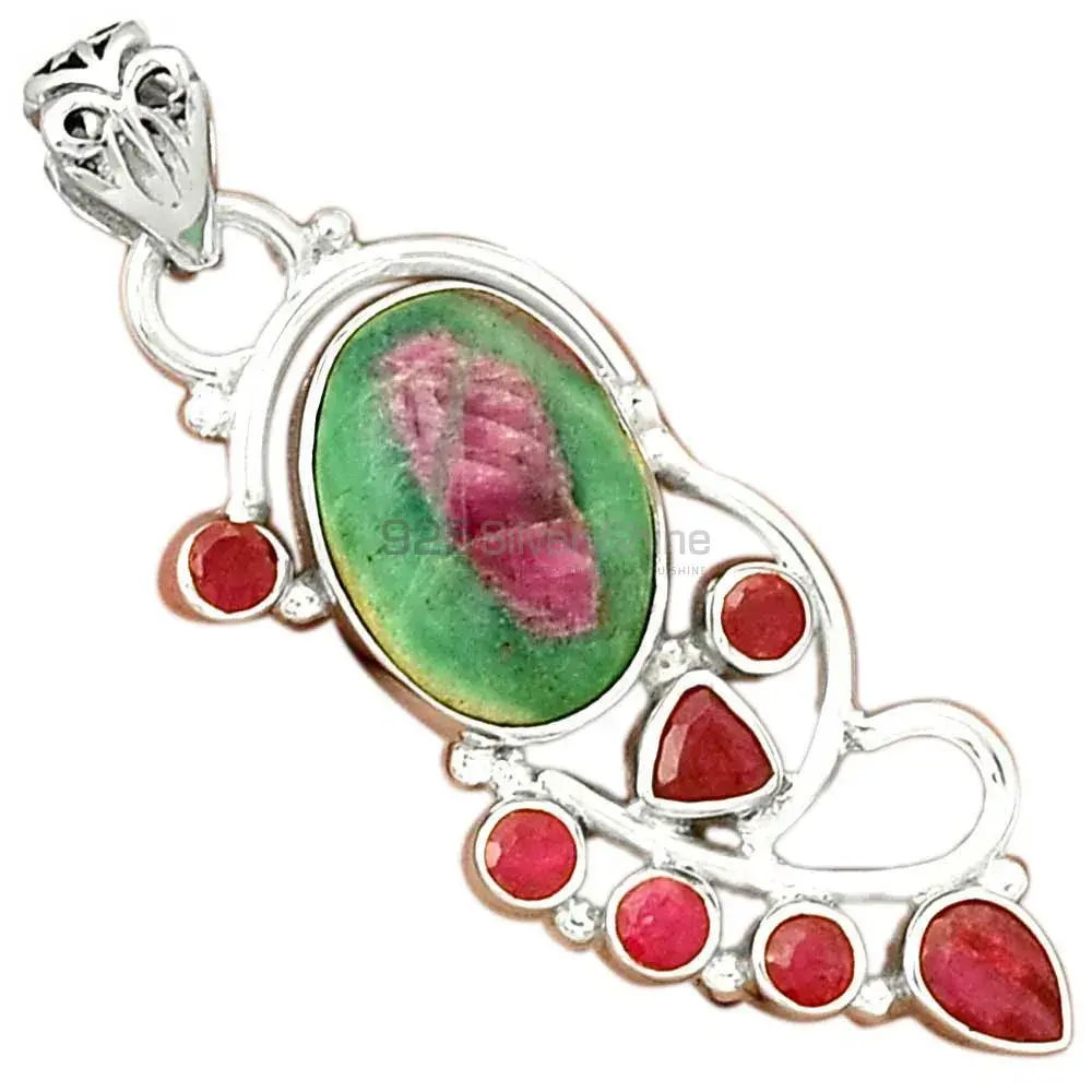 Fine Sterling Silver Pendants Wholesaler In Multi Gemstone Jewelry 925SP095-1