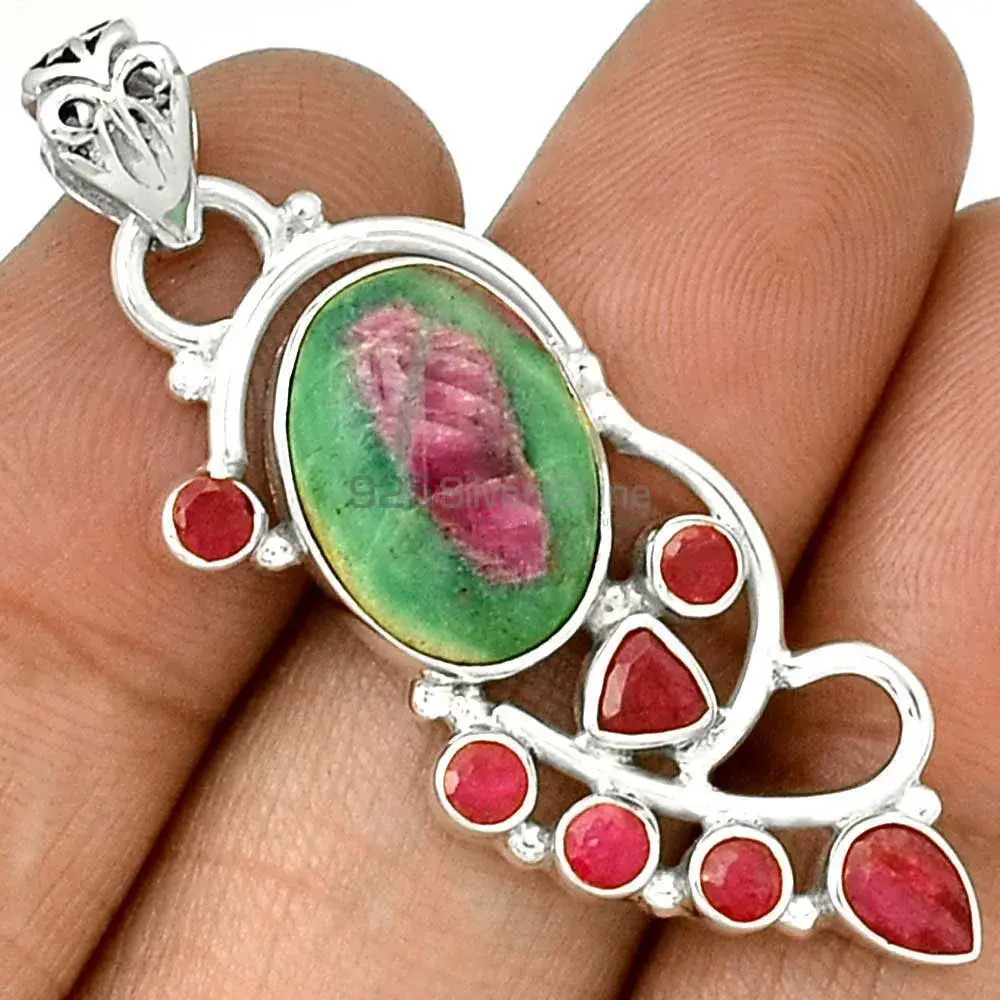 Fine Sterling Silver Pendants In Multi Gemstone Jewelry 925SP095-1_1