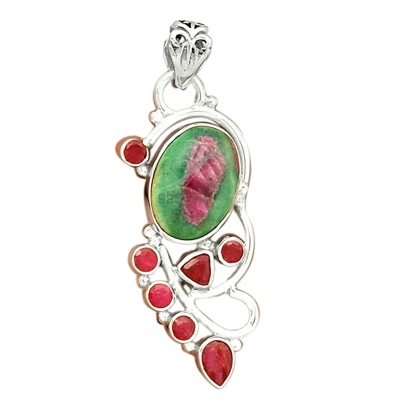Fine Sterling Silver Pendants In Multi Gemstone Jewelry 925SP095-1_2