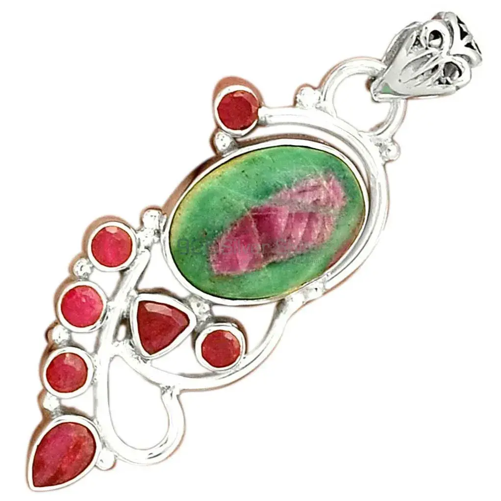 Fine Sterling Silver Pendants Wholesaler In Multi Gemstone Jewelry 925SP095-1_2