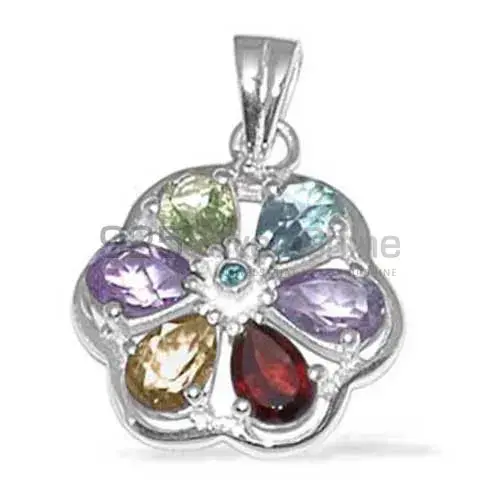 Fine Sterling Silver Pendants In Multi Gemstone Jewelry 925SP1368