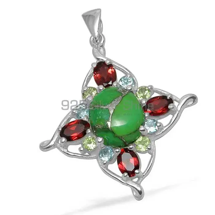 Fine Sterling Silver Pendants Wholesaler In Multi Gemstone Jewelry 925SP1468_0