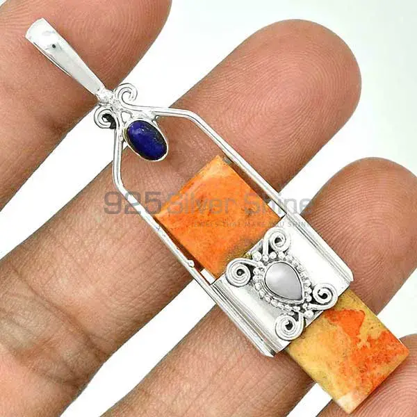 Fine Sterling Silver Pendants In Multi Gemstone Jewelry 925SP61-3_0