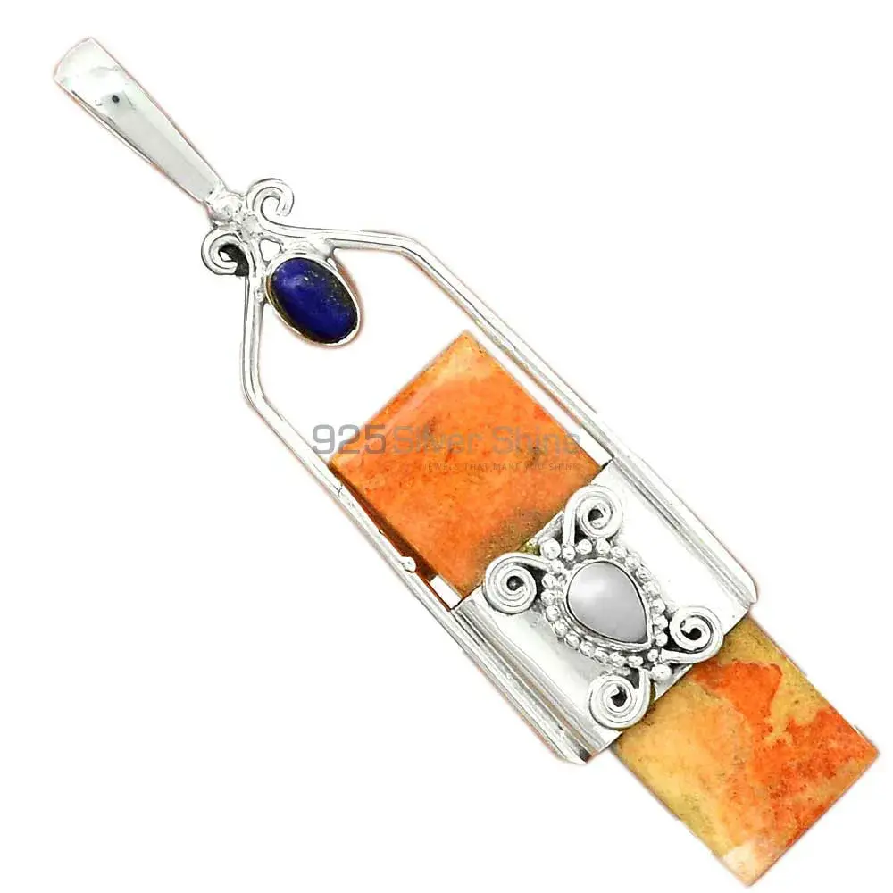 Fine Sterling Silver Pendants Wholesaler In Multi Gemstone Jewelry 925SP61-3_1