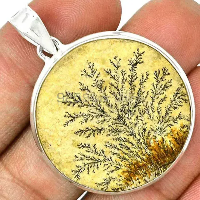 Fine Sterling Silver Pendants Wholesaler In Psilomelane Dendrite German Gemstone Jewelry 925SP146_0