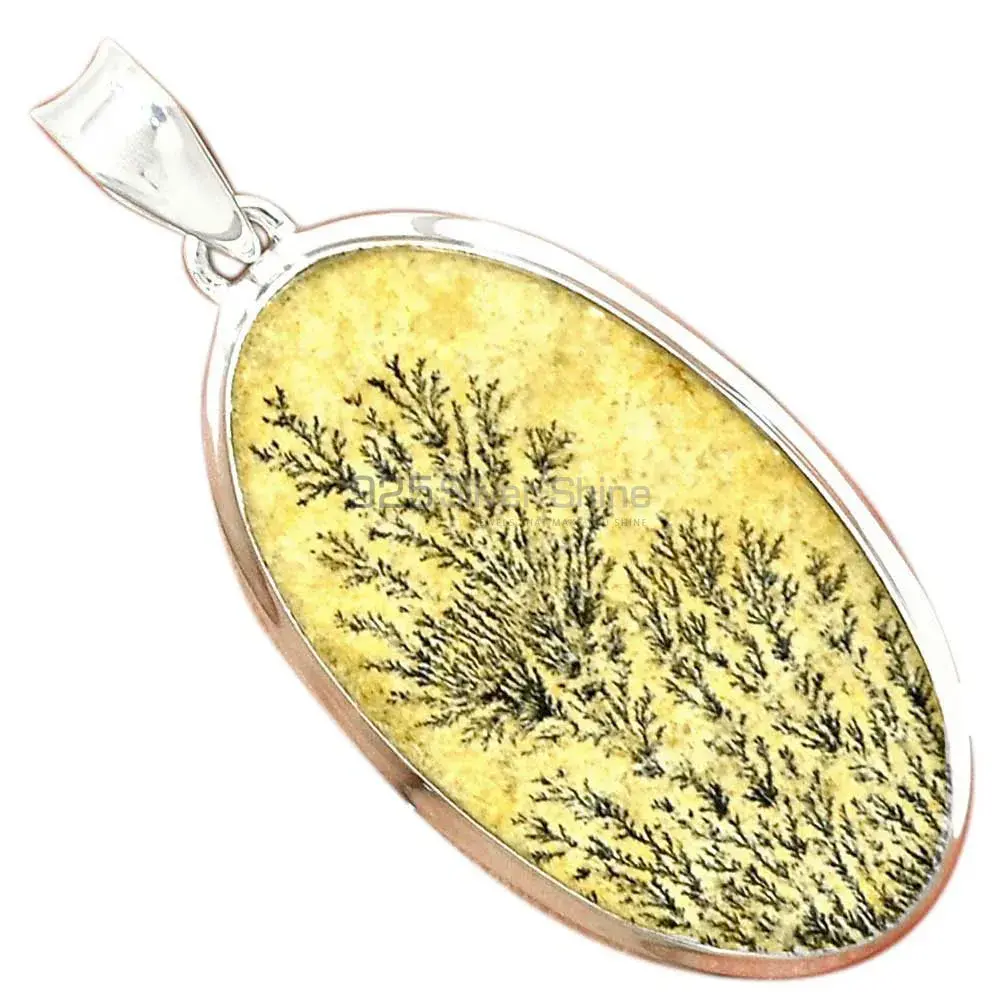 Fine Sterling Silver Pendants In Psilomelane Dendrite German Gemstone Jewelry 925SP146_19