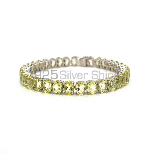 Fine Sterling Silver Tennis Bracelets Wholesaler In Lemon Quartz Gemstone Jewelry 925SB202