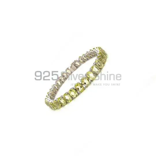Fine Sterling Silver Tennis Bracelets In Lemon Quartz Gemstone Jewelry 925SB202_0