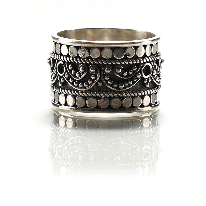 Fine Work Design vintage oxidized 925 Silver Band Ring SSR161_3