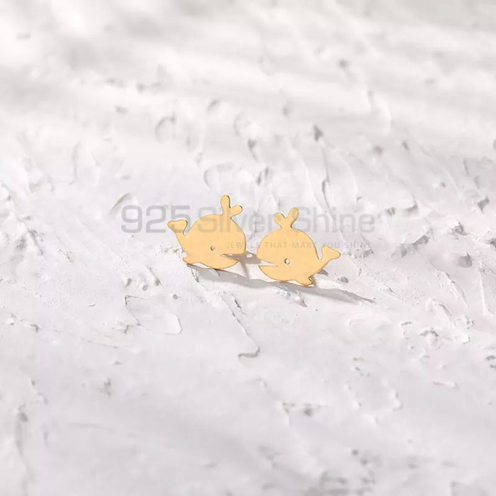 Fish Earring, Animal Minimalist Earring In 925 Sterling Silver AME83