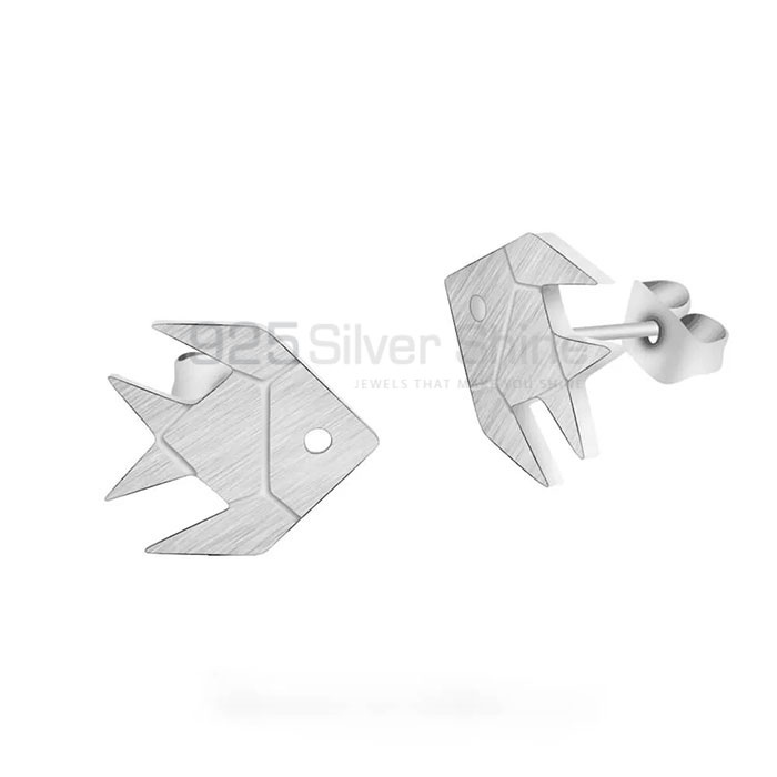Fish Earring, Animal Minimalist Earring In 925 Sterling Silver AME51