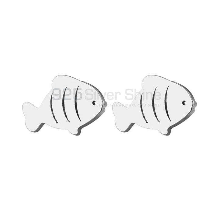 Fish Earring, Animal Minimalist Earring In 925 Sterling Silver AME46
