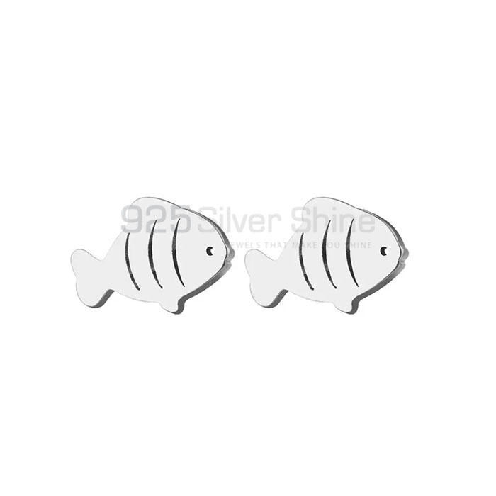 Fish Earring, Handmade Animal Minimalist Earring In 925 Sterling Silver AME87