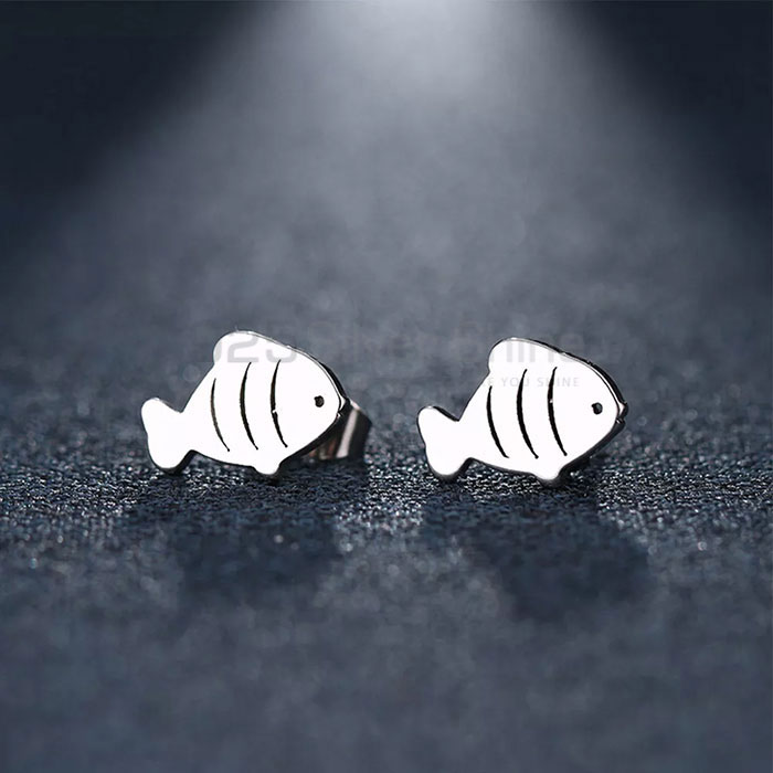 Fish Earring, Handmade Animal Minimalist Earring In 925 Sterling Silver AME87_0