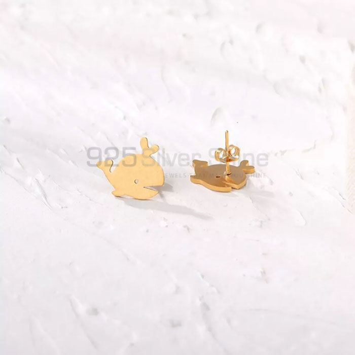 Fish Earring, Stunning Animal Minimalist Earring In 925 Sterling Silver AME70_1