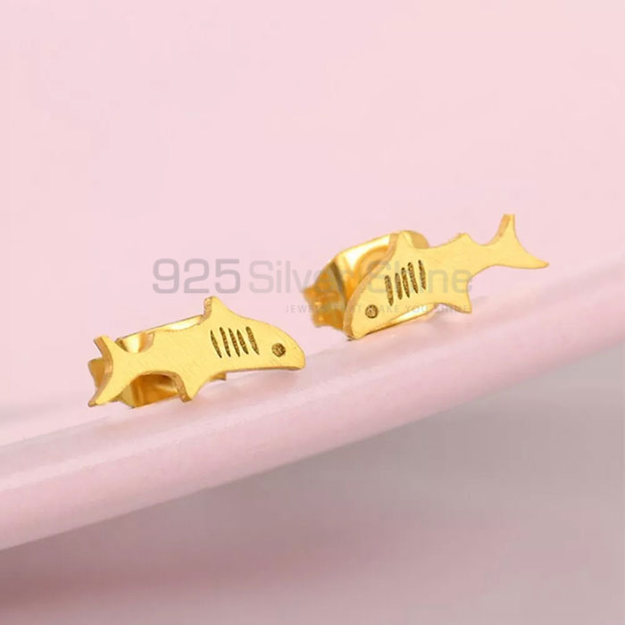 Fish Earring, Top Quality Animal Minimalist Earring In 925 Sterling Silver AME52_0
