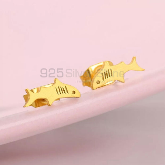 Fish Earring, Animal Minimalist Earring In 925 Sterling Silver AME52_0