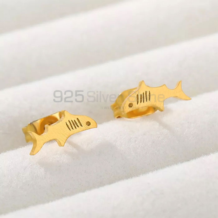 Fish Earring, Top Quality Animal Minimalist Earring In 925 Sterling Silver AME52_2