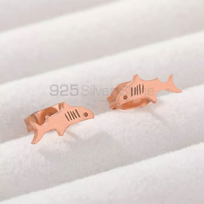 Fish Earring, Animal Minimalist Earring In 925 Sterling Silver AME52_3