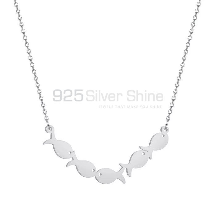 Fish Necklace, Animal Minimalist Necklace In 925 Sterling Silver AMN134