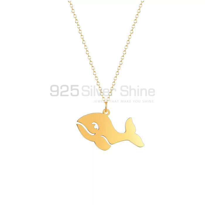 Fish Silver Necklace, Animal Minimalist Necklace In 925 Sterling Silver AMN151