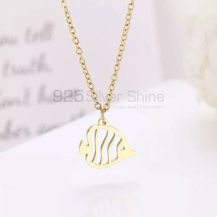 Fish Necklace, Animal Minimalist Necklace In 925 Sterling Silver AMN153_0