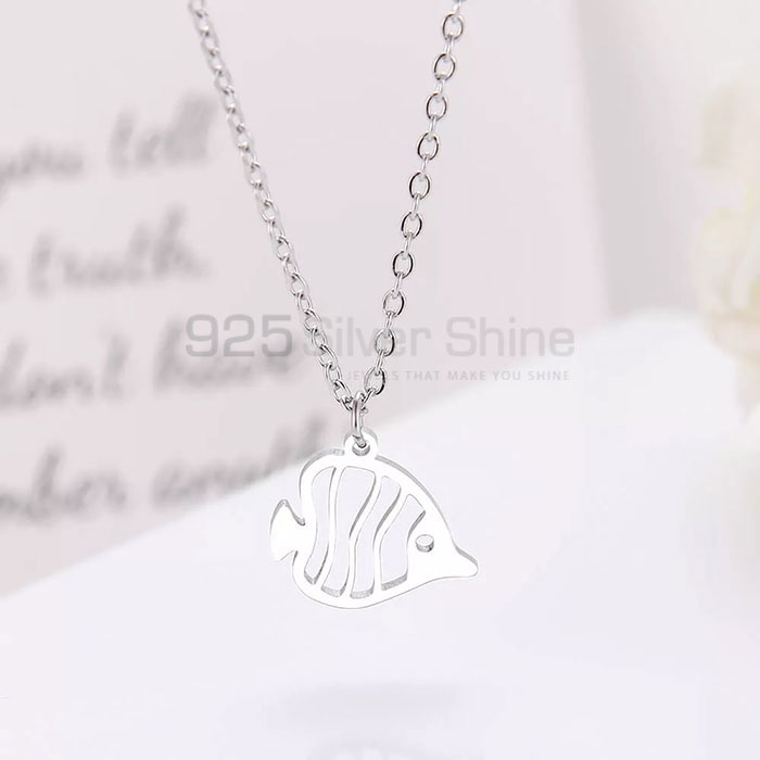 Fish Necklace, Animal Minimalist Necklace In 925 Sterling Silver AMN153_1