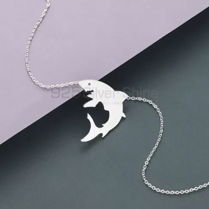 Fish Necklace, Wholesale Animal Minimalist Necklace In 925 Sterling Silver Jewelry AMN100_0