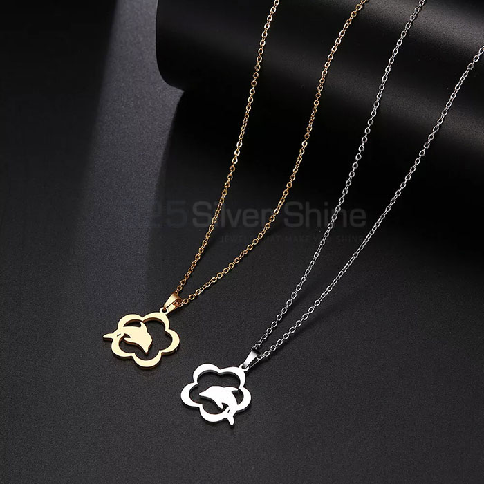 Fish Necklace, Wholesale Animal Minimalist Necklace In 925 Sterling Silver AMN171_2