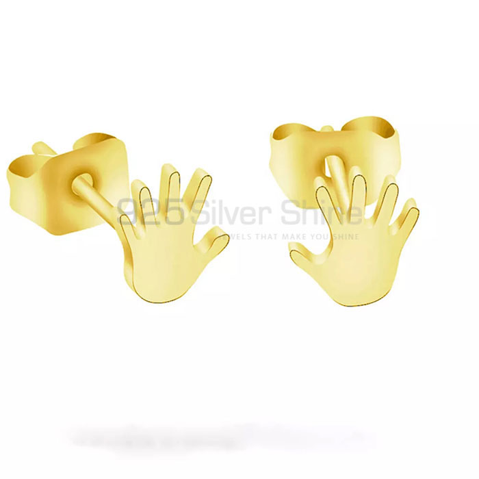 Five Finger Hand Symbol Stud Earring In Sterling Silver SMME551
