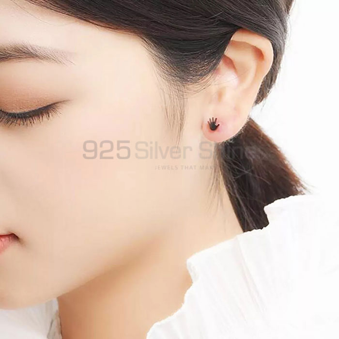Five Finger Hand Symbol Stud Earring In Sterling Silver SMME551_1