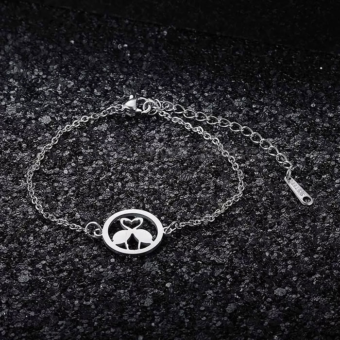 Flamingo Bracelet, Stunning Animal Minimalist Bracelet In 925 Sterling Silver AMB07_1