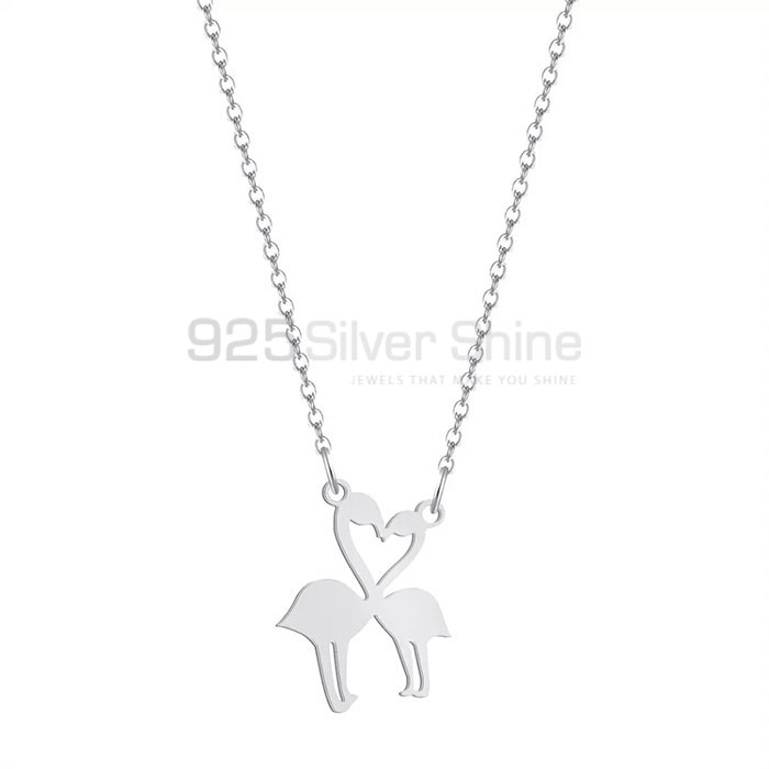 Flamingo Necklace, Handmade Animal Minimalist Necklace In 925 Sterling Silver AMN130