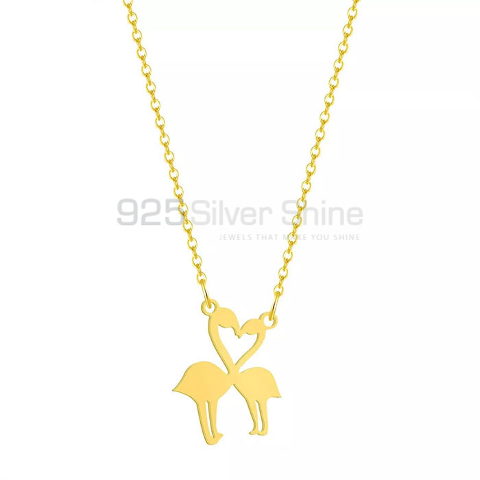 Flamingo Necklace, Handmade Animal Minimalist Necklace In 925 Sterling Silver AMN130_1