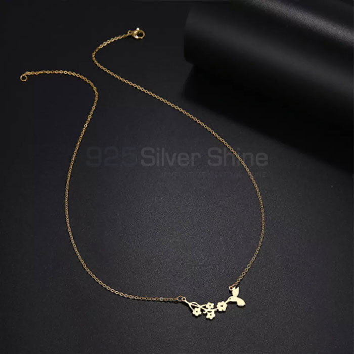 Flower & Bird Necklace, Best Collection Animal Minimalist Necklace In 925 Sterling Silver AMN97_0