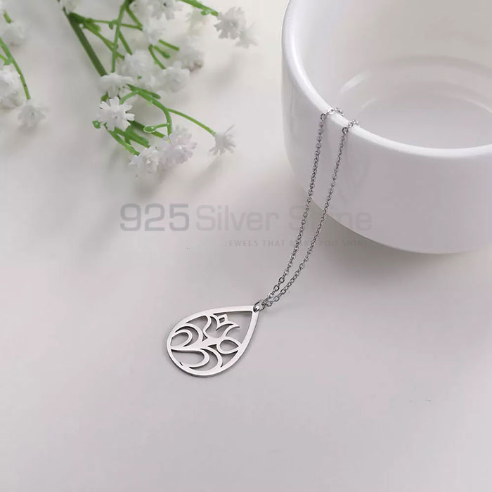 Flower Design Fashionable Necklace In Sterling Silver FWMN214_1