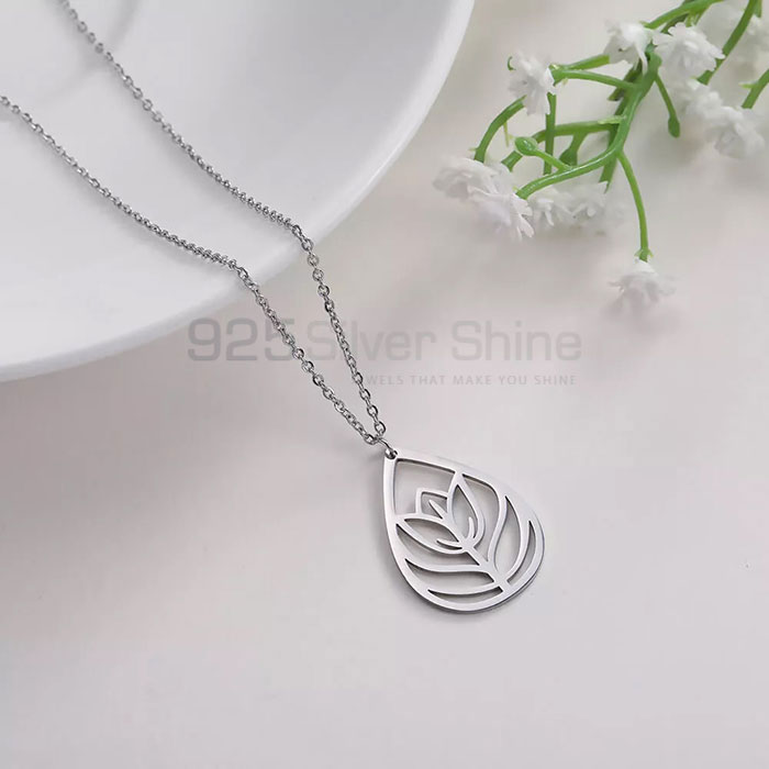 Flower Design Fashionable Necklace In Sterling Silver FWMN214_2