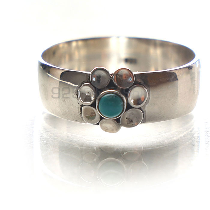 Flower Handmade Sterling Silver Ring In Turquoise Gemstone SSR148